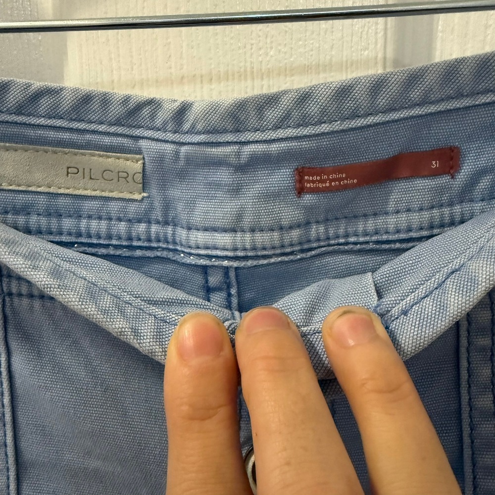 Anthropology x Pilcro‎ The Wanderer Light Blue Chambray Pants Size 31 Relaxed - Picture 6 of 16
